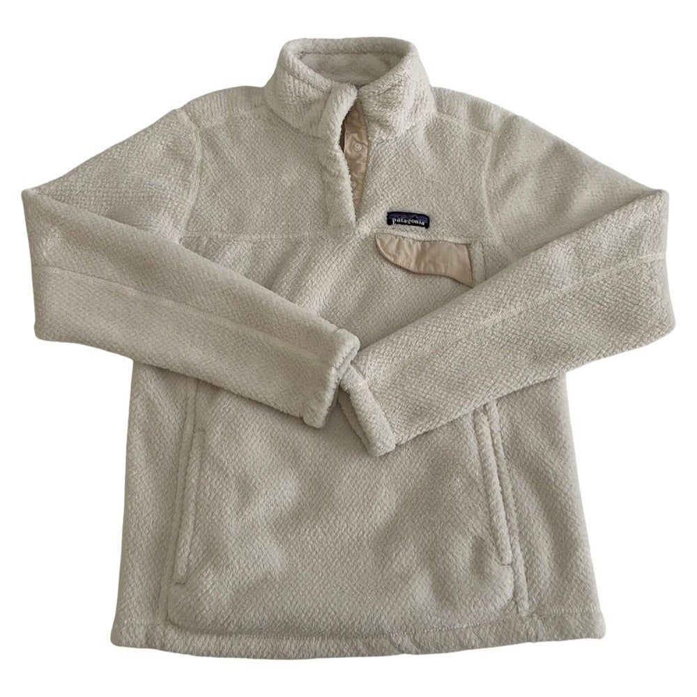 Patagonia Re-Tool Snap Polartec Thermal Fleece Pullover Ivory Size Medium - Picture 2 of 8